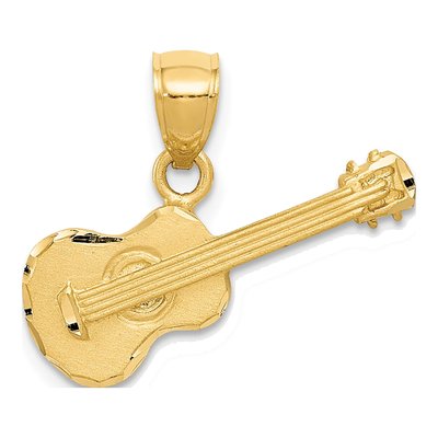 14K Yellow Gold Guitar Pendant