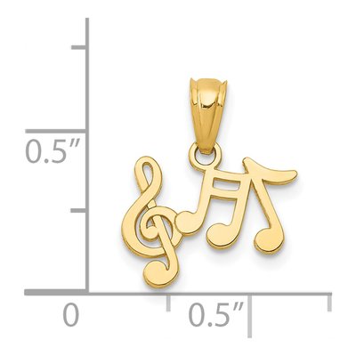 14K Yellow Gold Music Notes Treble Clef Pendant – view 5