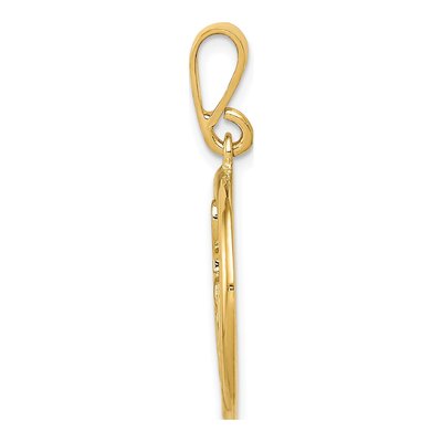14K Yellow Gold Musical Notes Treble Clef Pendant – view 3