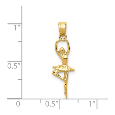 14K Yellow Gold Small Ballerina Pendant – view 5