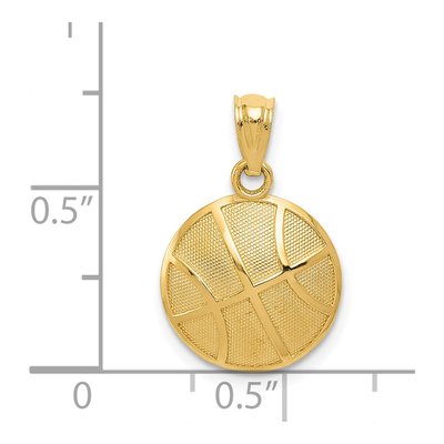 14K Yellow Gold Basketball Pendant – view 5