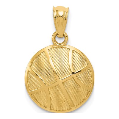 14K Yellow Gold Basketball Pendant
