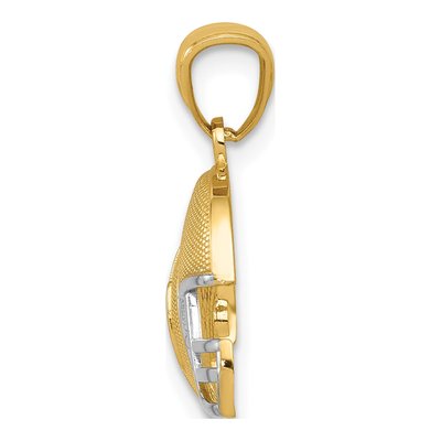 14K Yellow Gold Football Helmet Pendant – view 3