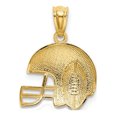 14K Yellow Gold Football Helmet Pendant – view 4