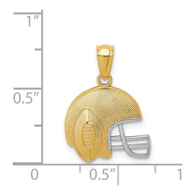 14K Yellow Gold Football Helmet Pendant – view 5