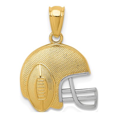 14K Yellow Gold Football Helmet Pendant