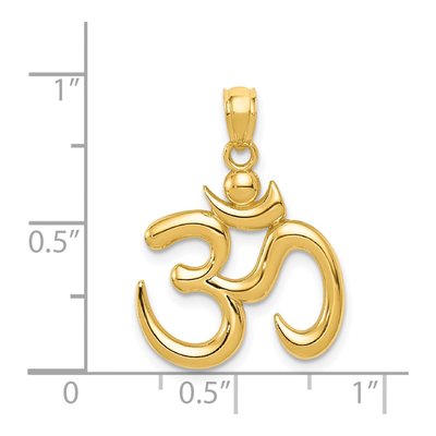 14K Yellow Gold Om Symbol Pendant – view 5