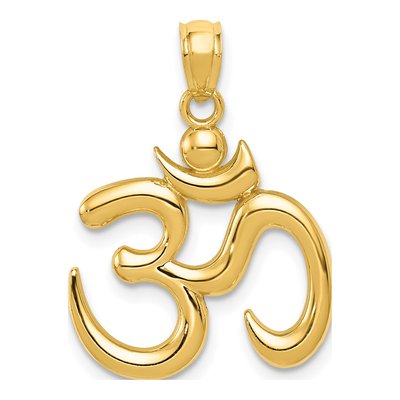 14K Yellow Gold Om Symbol Pendant