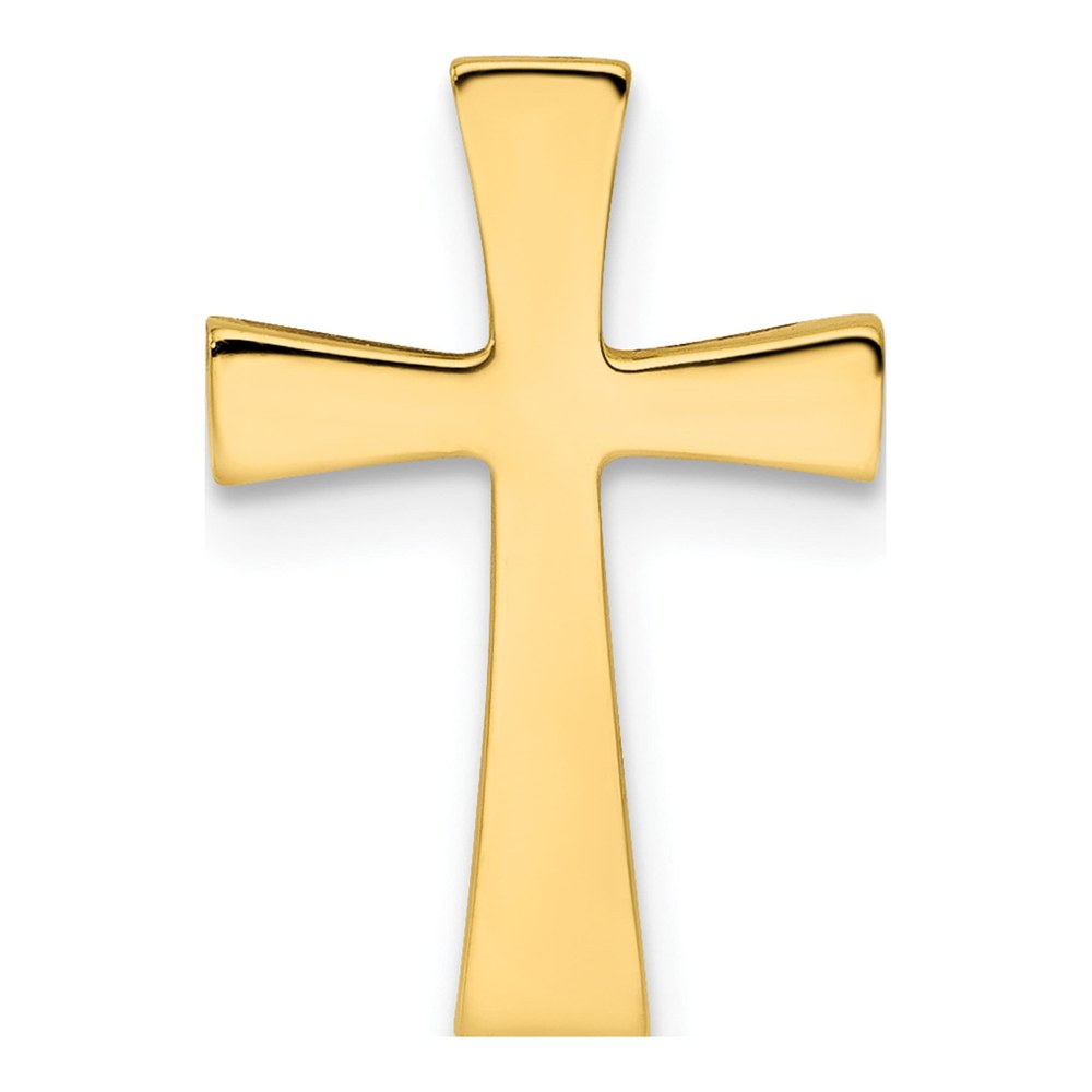 14K Yellow Gold Polished Cross Slide Charm
