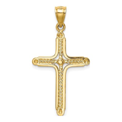 14K Yellow Gold Braided Cross Pendant – view 4