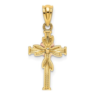 14K Two-Tone Gold Cross Pendant – view 4