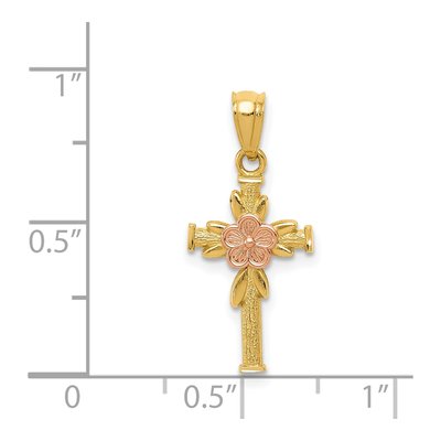 14K Two-Tone Gold Cross Pendant – view 5