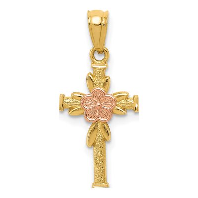 14K Two-Tone Gold Cross Pendant