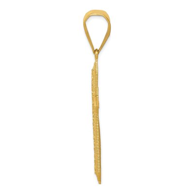 14K Yellow Gold Diamond-Cut Nugget Cross Pendant – view 3