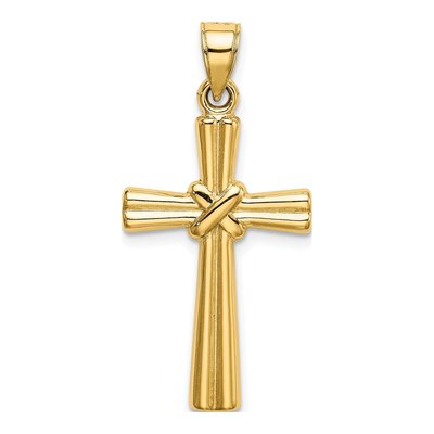 14K Yellow Gold Hollow Cross Pendant – view 4