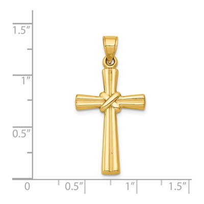 14K Yellow Gold Hollow Cross Pendant – view 5