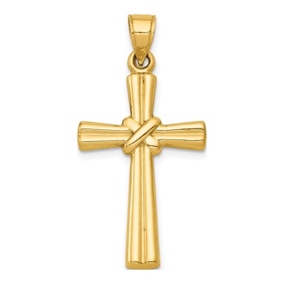 14K Yellow Gold Hollow Cross Pendant
