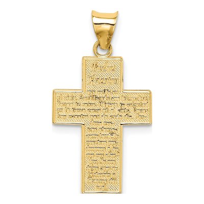 14K Yellow Gold Reversible Lord's Prayer Cross Pendant – view 4