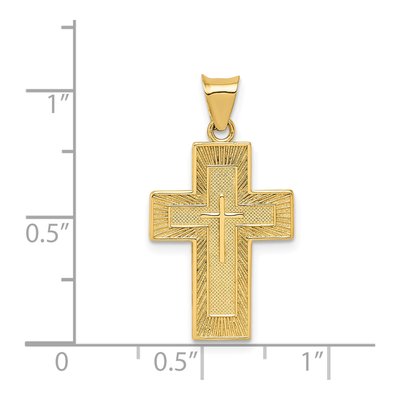 14K Yellow Gold Reversible Lord's Prayer Cross Pendant – view 5
