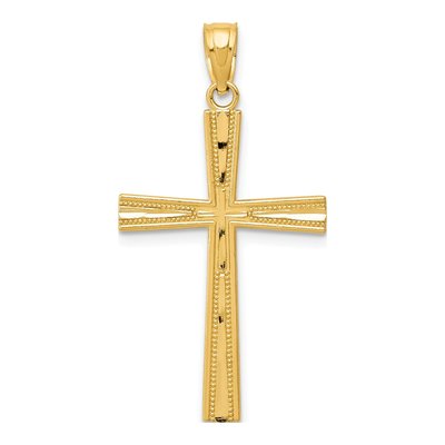 14K Yellow Gold Reversible Cross Pendant