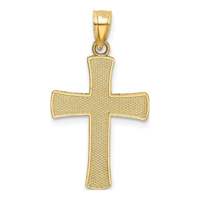 14K Yellow Gold Diamond-Cut Latin Cross Pendant – view 4