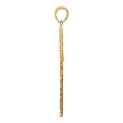 14K Yellow Gold Diamond-Cut Latin Cross Pendant – view 3