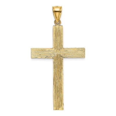 14K Yellow Gold Diamond-Cut Latin Cross Pendant – view 4