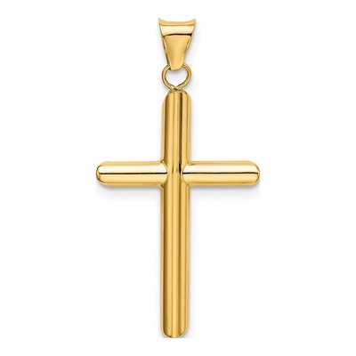 14K Yellow Gold Tube Cross Pendant – view 4