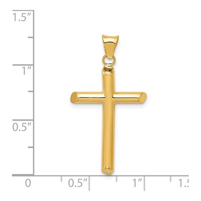 14K Yellow Gold Tube Cross Pendant – view 4