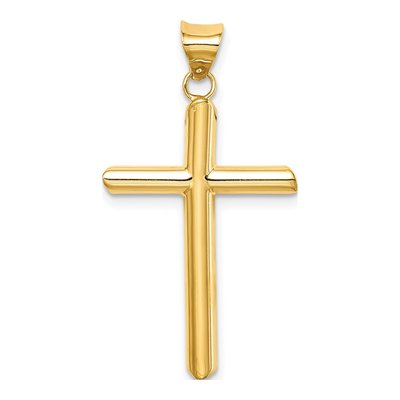 14K Yellow Gold Tube Cross Pendant – view 5