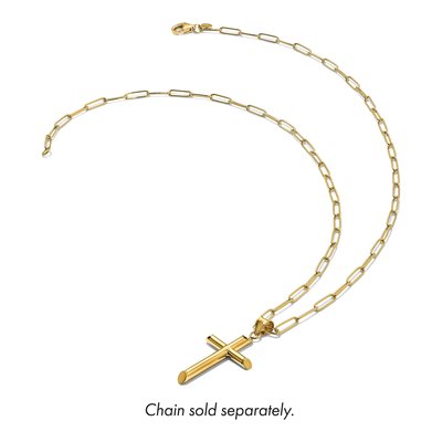 14K Yellow Gold Tube Cross Pendant – view 6