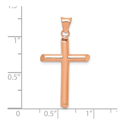 14K Rose Gold Tube Cross Pendant – view 3