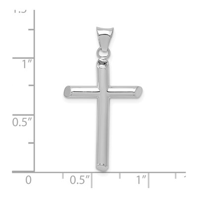 14K White Gold Tube Cross Pendant – view 3