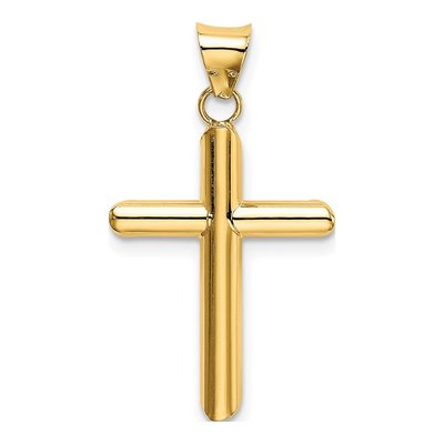 14K Yellow Gold Tube Cross Pendant – view 4