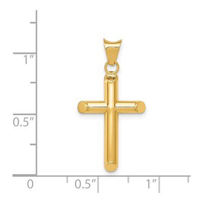 14K Yellow Gold Tube Cross Pendant – view 5
