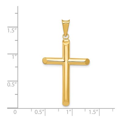 14K Yellow Gold Tube Cross Pendant – view 4