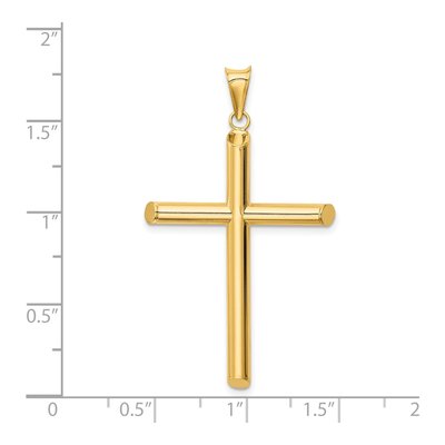 14K Yellow Gold Tube Cross Pendant – view 4