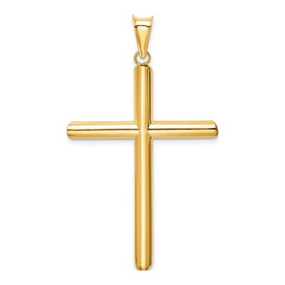 14K Yellow Gold Tube Cross Pendant – view 5