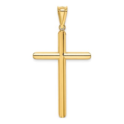 14K Yellow Gold Tube Cross Pendant – view 4