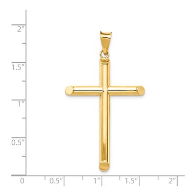 14K Yellow Gold Tube Cross Pendant – view 5