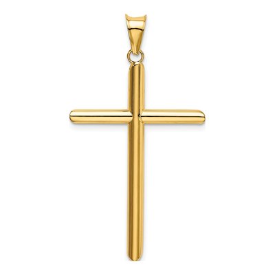 14K Yellow Gold Tube Cross Pendant – view 4