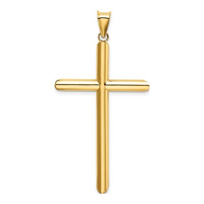 14K Yellow Gold Tube Cross Pendant – view 4
