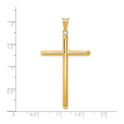14K Yellow Gold Tube Cross Pendant – view 5
