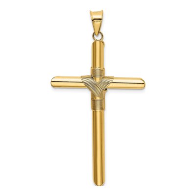 14K Yellow Gold Wrapped Cross Pendant – view 4
