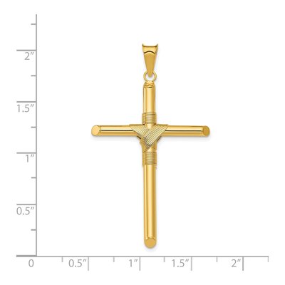 14K Yellow Gold Wrap Tube Cross Pendant – view 5