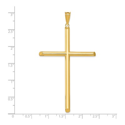 14K Yellow Gold Extra Large Tube Cross Pendant – view 5