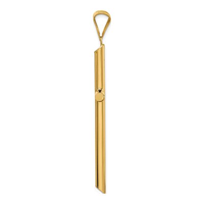 14K Yellow Gold Large Tube Cross Pendant – view 3
