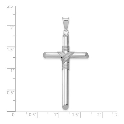 14K White Gold Wrapped Tube Cross Pendant – view 5