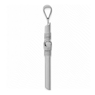 14K White Gold Wrap Tube Cross Pendant – view 3
