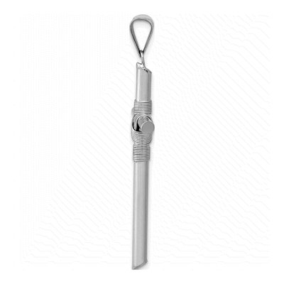 14K White Gold Wrap Tube Cross Pendant – view 3